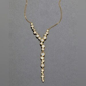 Alexis Bittar Asterales Gold CZ Cascading Necklace